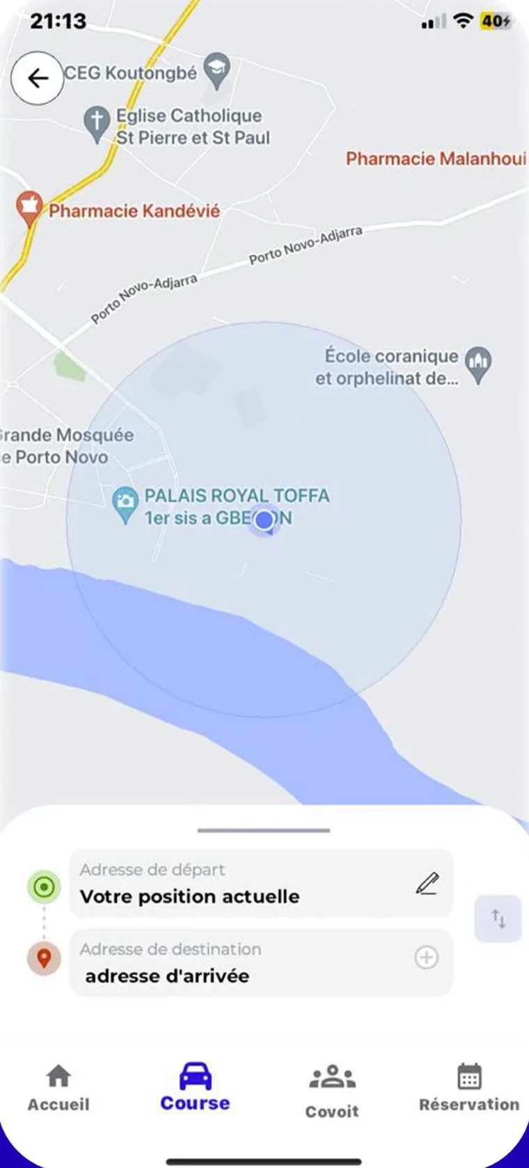 Application WaaTaxi - Commander une course